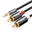 Ugreen RCA Cable HiFi Stereo 2RCA to 3.5mm Audio Cable AUX RCA Jack 3.5mm Y Splitter for Amplifiers Audio for Home Theater Cable RCA