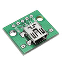 5pcs USB To DIP Female Head Mini-5P Patch To DIP 2.54mm Adapter Board
