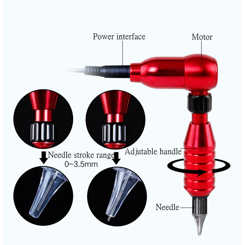 0-3.5mm Aluminum Rotary Tattoo Cartridge Pen Motor Needle Makeup Liner Machine