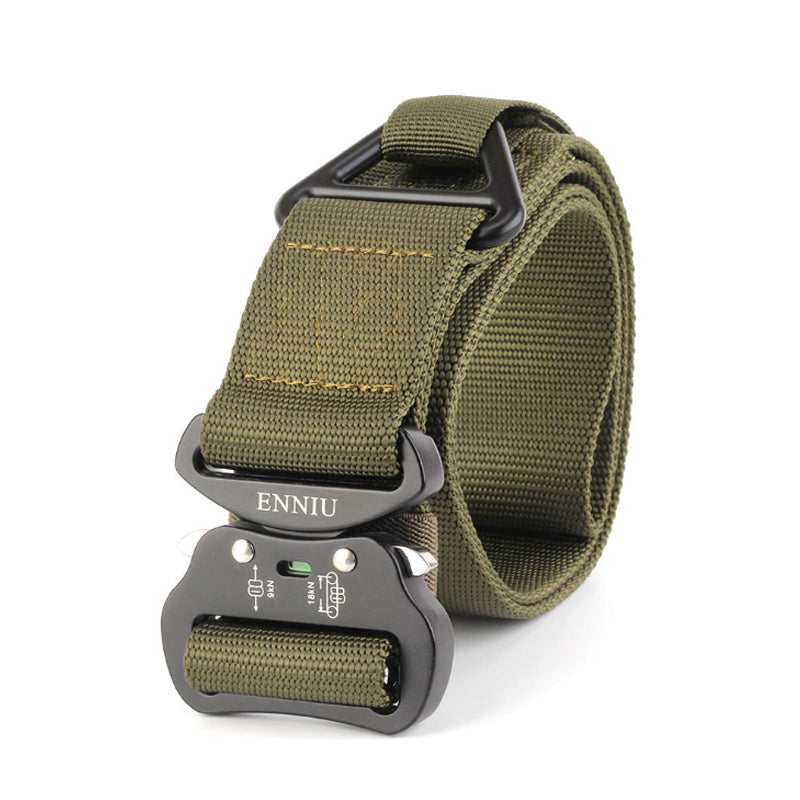 ENNIU DC3C 125cm x 4.5cm Punch Free Adjustable Tactical Belt Double Buckle Fashion Wrist Belt Nylon Belt Waist Belts Camping Hunting Nylon Waistband