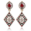 African Hallow Rhineston Ear Drop Earring Retro Shiny Diamond Earrings For Women