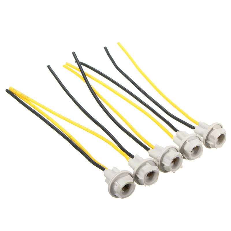5Pcs T10 Connector Socket Bulb Light Harness PigTail T10 168 194 Rubber Wedge LED