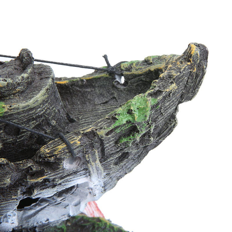 Aquarium Ornament Wreck Sailing Boats Sunk Ship Destroyer Fish Tank Cave Decor Model