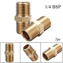 2Pcs 1/4 Brass Air BSP Tapper Hose Tail Airline Fitting male Quick Connector