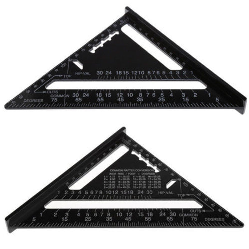 7inch 12inch Triangle Ruler Straight Angle Ruler Measuring Tool Quick Read Square Layout Tool Woodworking Gauge Measure