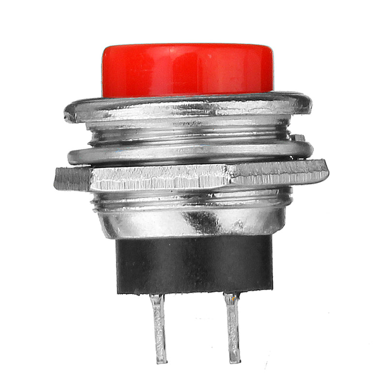 10Pcs 3A 125V Momentary Push Button Switch OFF-ON Horn Red Plastic