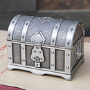 Bronze/Ancient Vintage Small Tin Alloy Pirate Treasure Chest Jewelry Box
