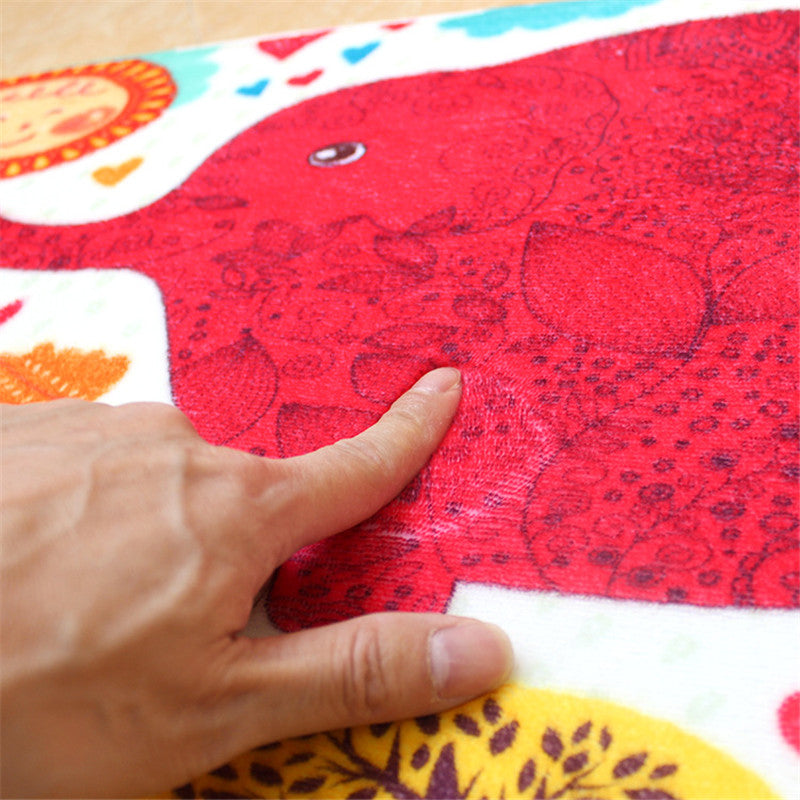 3Pcs Bathroom Cartoon Flannel Toilet Pad Digital Printed PVC Latex Bottom Anti-slip Floor Mat Set