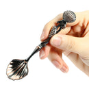 Honana 5 Pcs/Set Mini Bronze Vintage Royal Style Coffee Cooking Spoon Ice Cream Dessert Sugar Scoop