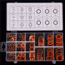 150Pcs Solid Copper Washers Sump Plug Assorted Washer Set Plastic Box 15 Sizes