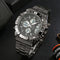 STRYVE S8018 Men Full Steel Waterproof Date Week Chrono Alarm Clock Dual Display Digital Watch
