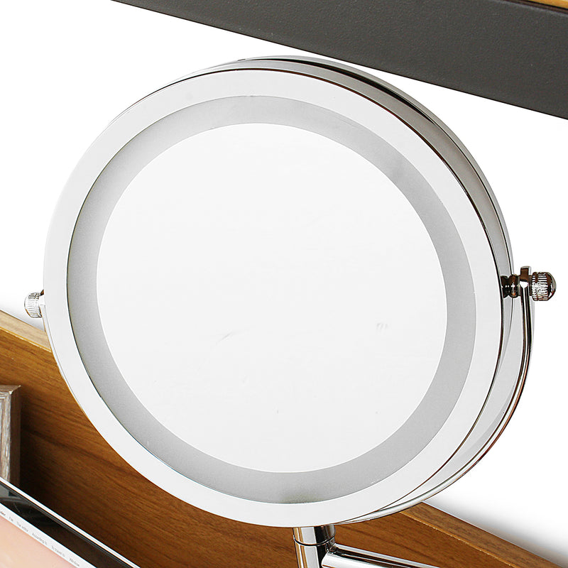 7" LED Lighted Makeup Cosmetic Mirror Bathroom Flexible Floding Adjustable Wall Mounted LED Mirrors