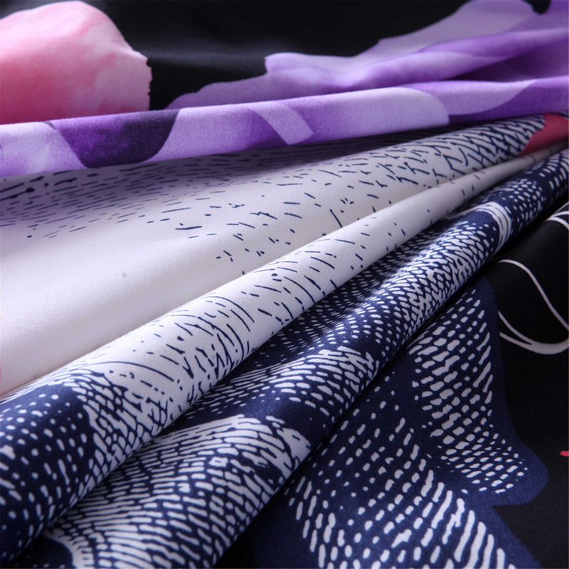 3 PCS Bedding Sets Skull And Wolf Printing Quilt Cover Pillowcase For Queen Size