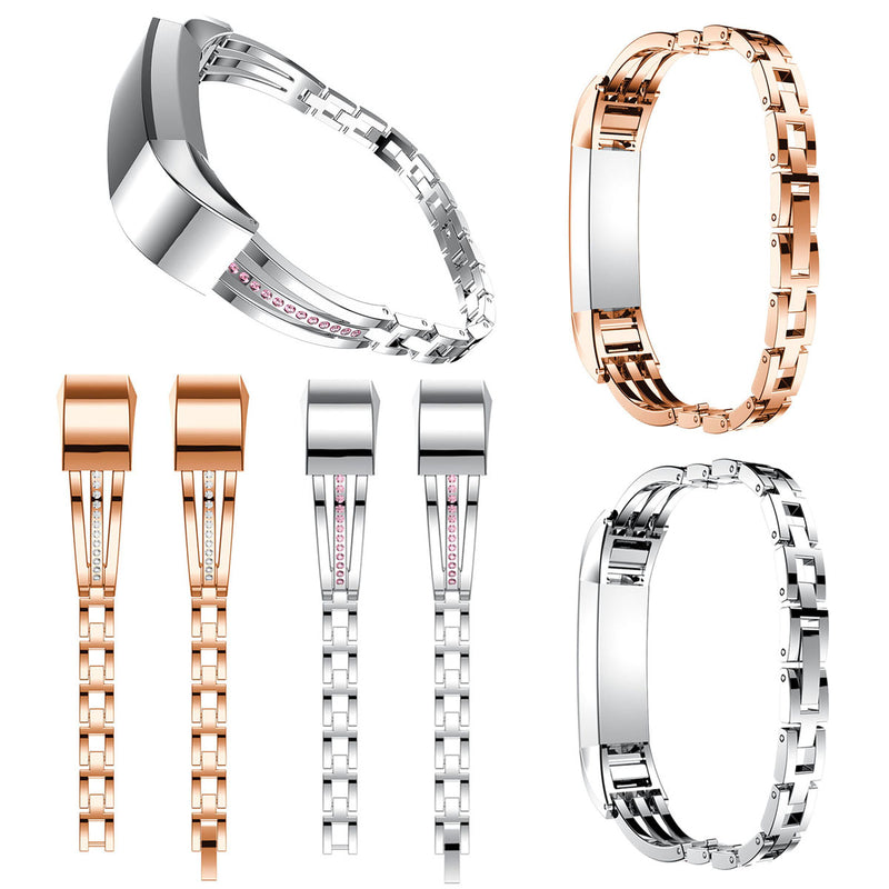 Stainless Steel Jewelry Watch Wristband Release Replacement For Fitbit Alta/HR