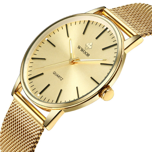 WWOOR 8832 Casual Style Full Steel Men Wrist Watch Luminous Display Clock Quartz Watch