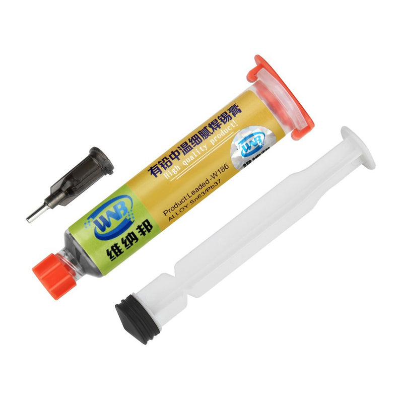 WNB 10cc Syringe Liquid Flux Solder Paste Leaded Stencil Welding Tool Low Temperature Melting Point 183 Tin Solder Paste