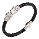 Domineering Woven Magnetic Buckle Men's Leather Bracelet