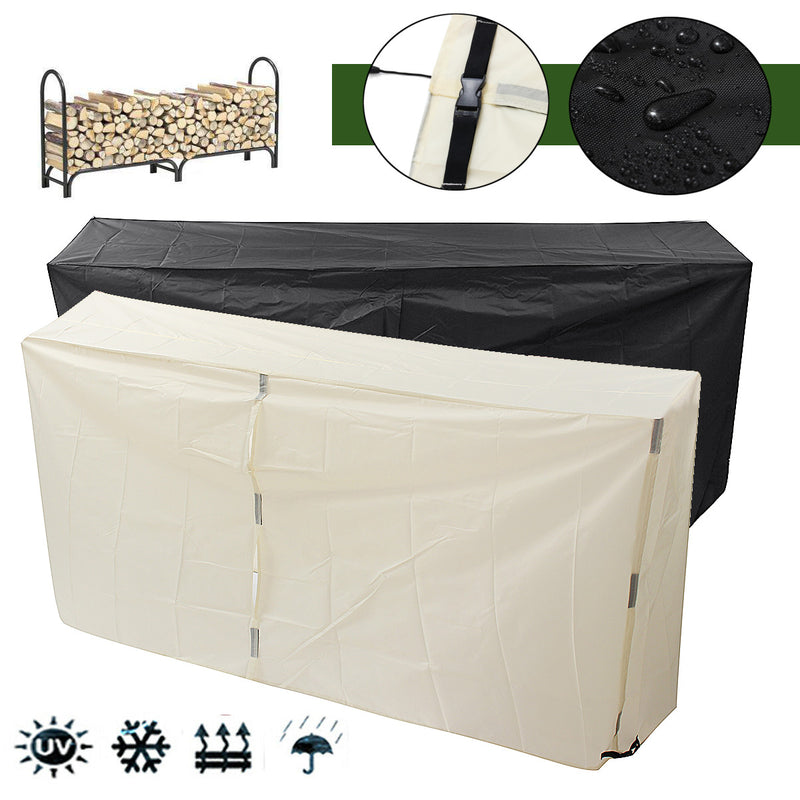 8ft Outdoor Firewood Log Storage Rack Cover Waterproof Protector Home Garden