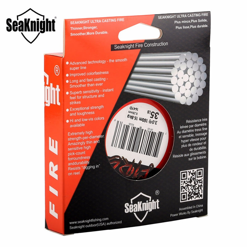 SeaKnight FIRE Fishing Line 150M Fire Filament Line Ultra-Casting Smooth Super PE Line Floating Line