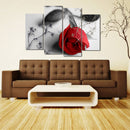 Miico Hand Painted Four Combination Decorative Paintings Botanic Rose Wall Art For Home Decoration