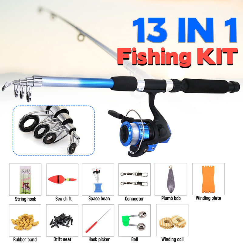 ZANLURE 13pcs/set 5.2:1 BB Fishing Rod Reel Combo