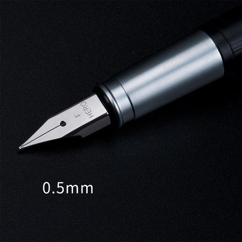 Hero 9367 Fountain Pen 0.5mm F Nib Calligraphy Writing Signing Ink Pens Gifts for Students Friends Families