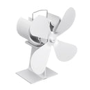 4 Blade Heat Powered Wood Stove Fan White For Wood Burner Fireplace Eco Fan