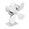 4 Blade Heat Powered Wood Stove Fan White For Wood Burner Fireplace Eco Fan