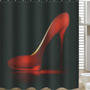 High Red Heels Black Waterproof Bathroom Shower Curtain Liner Polyester Fabric Bathroom Curtain & 12 Hooks