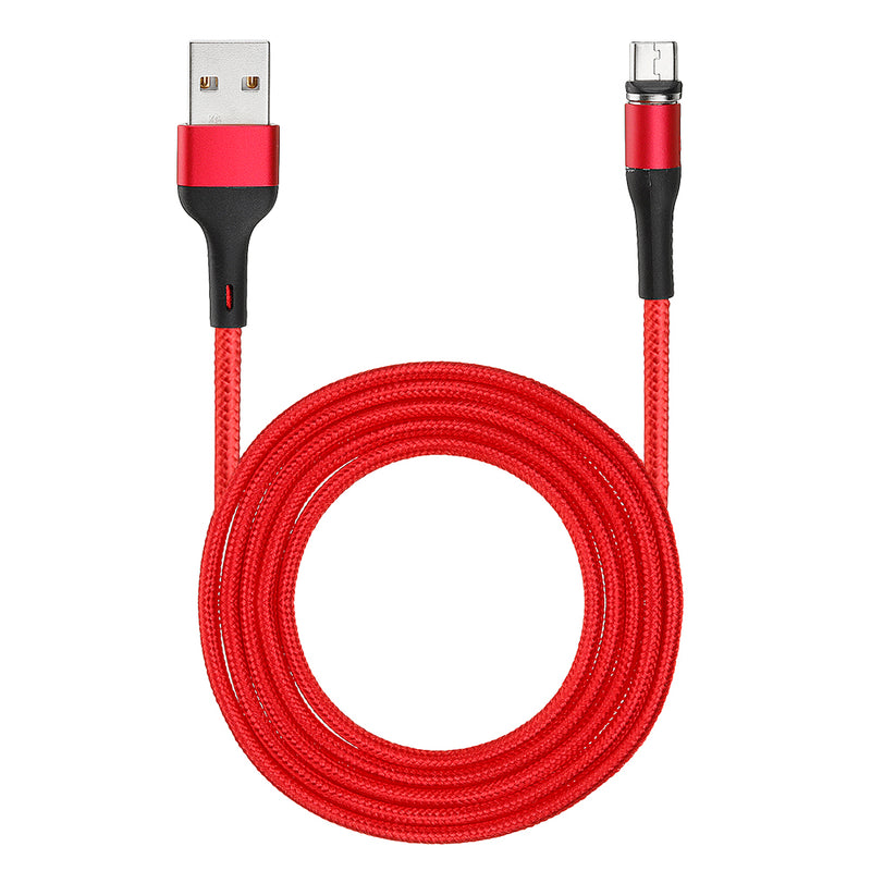 USAMS US-SJ338 U29 Micro USB LED Magnetic Braided Fast Charging Cable 2M For Tablet Smartphone