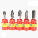Drillpro RB13 5pcs 12mm Head Tungsten Carbide Rotary File Burr Die 6mm Shank for Rotary Drill