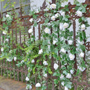 Artificial White Rose Flower Hanging Garland Wedding Party Garden Decorations 2m