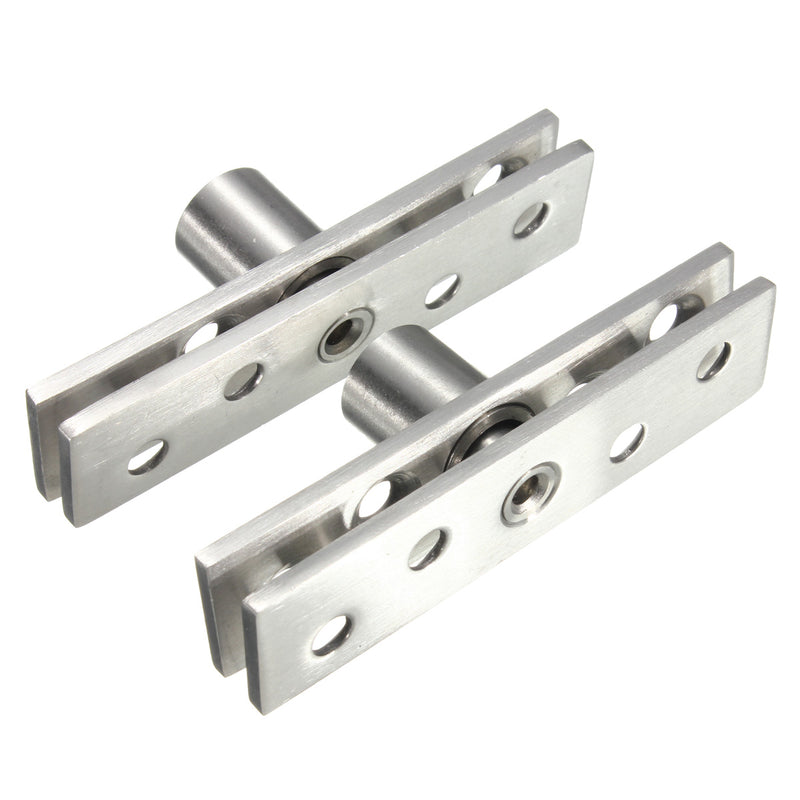 2pcs 360 Degree Door Pivot Hinge Hardware Silver 74mm Length