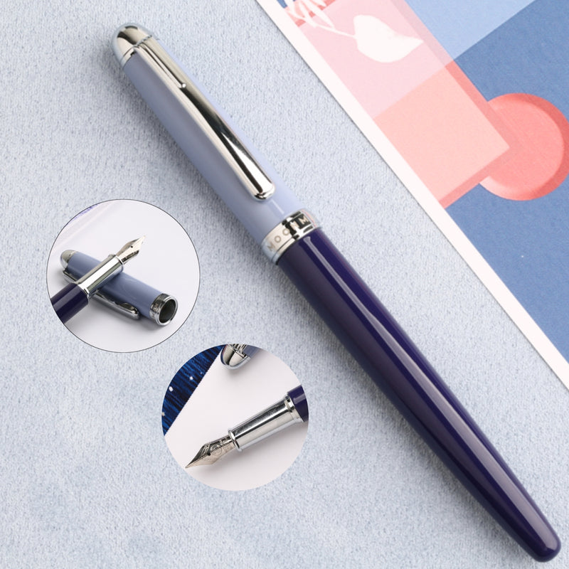 Moonman Youth Fountain Pen F 0.5mm Nib Metal Writing Signing Ink Pens Gifts for Students Friends Families
