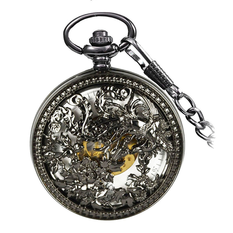 JIJIA JX025 Great Phoenix Metal Automatic Mechanical Watch Pocket Watch