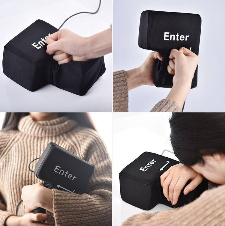 Slow Rebound Funny Big Enter Key Button USB Nap Pillow Stress Release Relief Enter Key Unbreakable