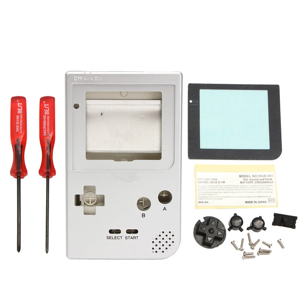 Silver Full Housing Shell Case Cover Part for Gameboy Pocket GBP Full Parts Replacement Accessories