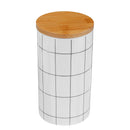 Ceramic Storage Jars Wooden Lids Tea Sugar Coffee Canisters Kitchen Container