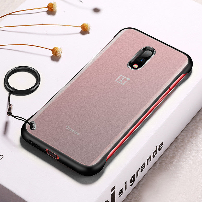 Bakeey Transparent Ultra Thin Anti Fall Matte Hard PC&Soft Edge With Finger Ring Protective Case For OnePlus 7
