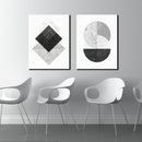 Miico Hand Painted Combination Decorative Paintings Geometric Patterns Wall Art For Home Decoration