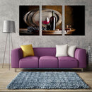 Miico Hand Painted Three Combination Decorative Paintings Red W-ine Wall Art For Home Decoration
