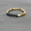 Ethnic Volcanic Rock Beads Bracelet Vintage Lava Rock Beads Adjustable Bracelet Jewelry Gift For Men