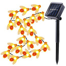 Solar Powered 5M 20LEDs Waterproof  Black Yellow Bee Fairy String Light for Garden Party Christmas