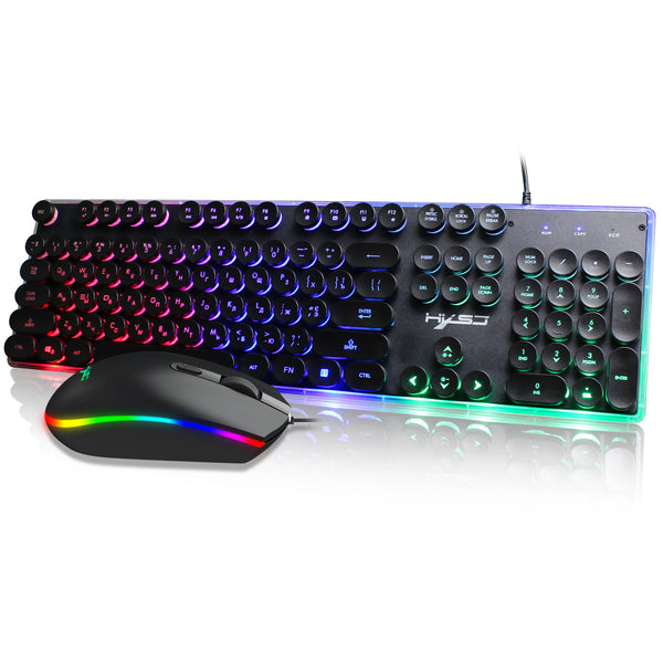 V300 104 key Backlit Wired Russian Gaming Keyboard and 1600DPI Gaming Mouse Combo for PC Laptop