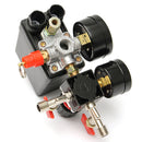 120PS Air Compressor Pressure Valve Switch Manifold Relief Regulator Gauge