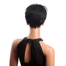 4 Inch Black Short Straight Synthetic Hair Wigs Kabekalon Bang Women Lady