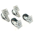 4pcs 50mm Heavy Duty Rubber Swivel Castor Wheels Trolley Caster Brake