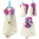 Unicorn Winter Pink Kintted Hat Hooded Scarf Earflap Knitted Cap Xmas Gift Kids / Boy / Girl