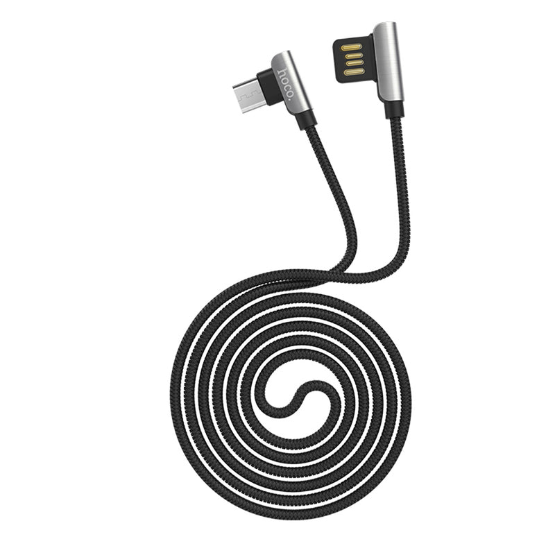 HOCO U42 90 Degree Exquisite Steel Micro USB Charging Data Cable for Tablet Smartphone 1.2M