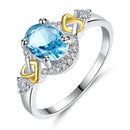Fashion Finger Ring Double Heart Colorful Micro Zircon Rings Jewelry Hand Accessories for Women